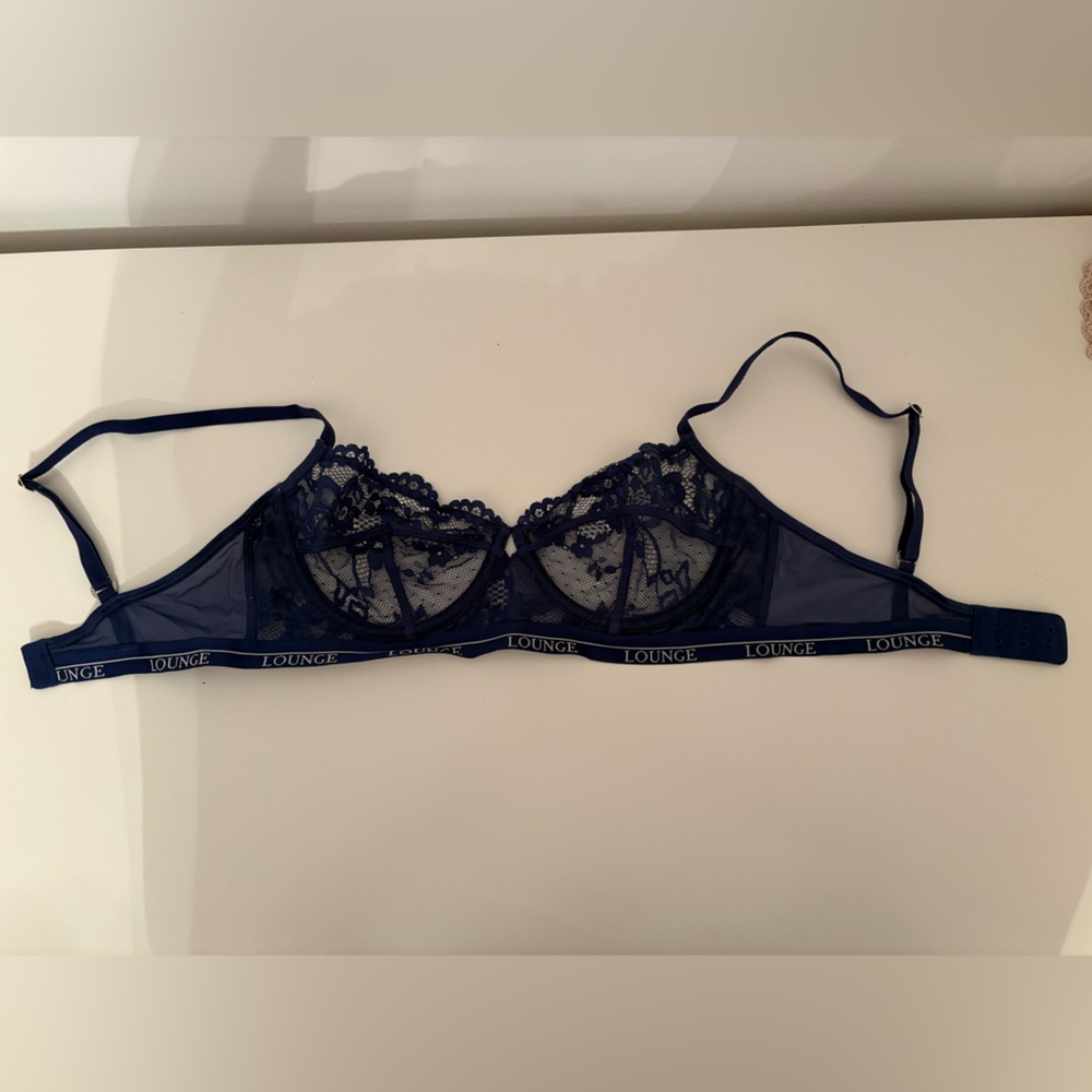 Navy Lounge Blossom Balcony Bralette